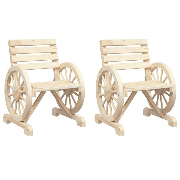 vidaXL Gar&eth;st&oacute;lar 2 stk. 58x58x78,5 cm Gegnheill &THORN;inur