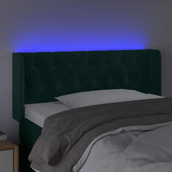 vidaXL LED H&ouml;f&eth;agafl D&ouml;kkgr&aelig;nt 103x16x78/88 cm Flauel