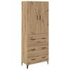 vidaXL H&aacute;bor&eth; Vegghengt Artisan Eik 69,5 x 34 x 180 cm Samsettur vi&eth;ur