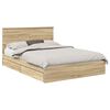 vidaXL Geymslu R&uacute;m me&eth; sk&uacute;ffu Sonoma Eik 160 x 200 cm Samsettur vi&eth;ur