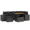 vidaXL 8 stykki gar&eth;s&oacute;fasett me&eth; p&uacute;&eth;um Black Poly Rattan Acacia