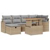 vidaXL Gar&eth;s&oacute;fa sett 7 pcs Drapplita&eth;ur p&oacute;l&yacute;rattan