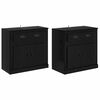 vidaXL Hli&eth;arbor&eth; me&eth; sk&uacute;ffu 2 pcs Svartur Eik 70 x 35,5 x 67,5 cm
