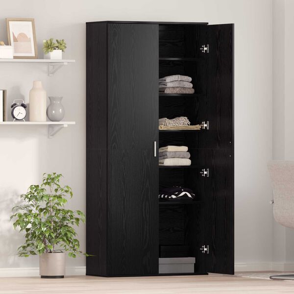 vidaXL Háborð Svört eik 80 x 35 x 180 cm Samsettur viður