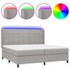 vidaXL H&oacute;lfa&eth; Springr&uacute;m me&eth; D&yacute;nu&LED Lj&oacute;sgr&aacute;tt 200x200 cm Efni