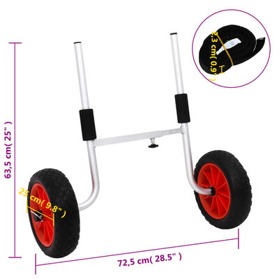 vidaXL Aftengjanlegur Vagn fyrir Kajak 100 kg Ál