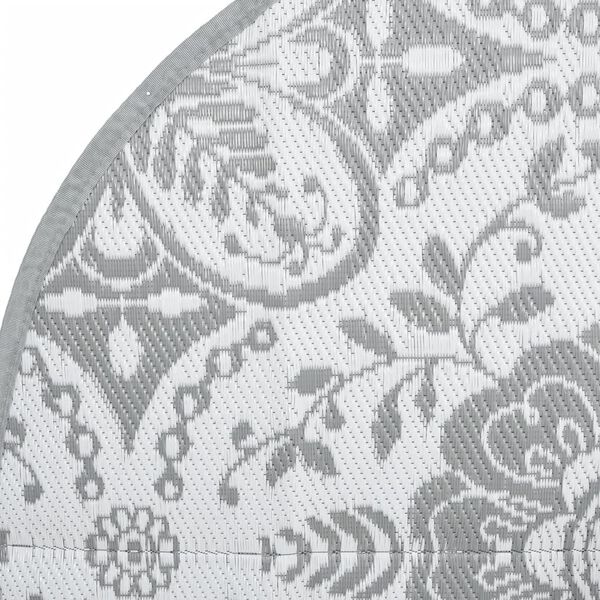 vidaXL Útimotta ARAKIL Ljósgrá Ø160 cm PP