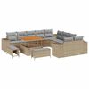 vidaXL Gar&eth;s&oacute;fa sett me&eth; p&uacute;&eth;i 13 pcs Drapplita&eth;ur p&oacute;l&yacute;rattan