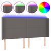 vidaXL LED h&ouml;fu&eth;gafl Gr&aacute;tt 203x16x118/128 cm Le&eth;url&iacute;ki