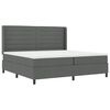 vidaXL LED Box Spring R&uacute;m me&eth; d&yacute;nu D&ouml;kk gr&aacute; 200 x 200 cm d&uacute;kur