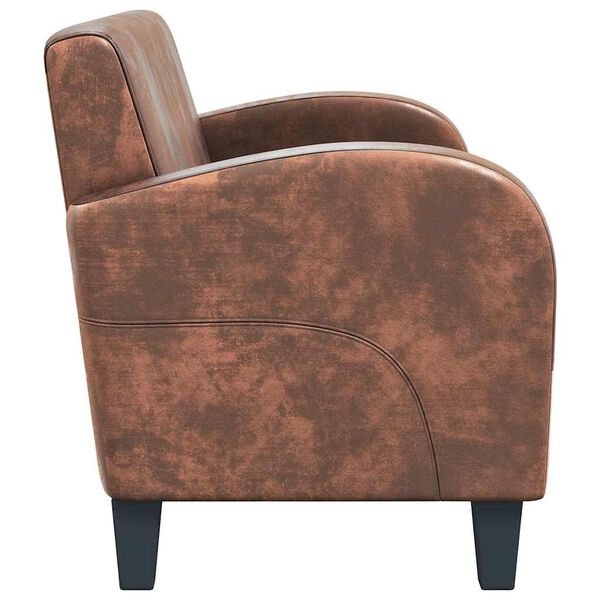 vidaXL 2-S&aelig;ta S&oacute;fi Gervir&uacute;skinn Br&uacute;nn