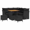 vidaXL Gar&eth;s&oacute;fa sett 8 pcs Svartur p&oacute;l&yacute;rattan