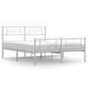 vidaXL R&uacute;mgrind &uacute;r M&aacute;lmi me&eth; H&ouml;fu&eth;gafli & F&oacute;tagafli Hv&iacute;t 140x200 cm