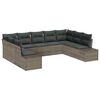 vidaXL Gar&eth;s&oacute;fa sett me&eth; p&uacute;&eth;i 9 pcs Gr&aacute;r p&oacute;l&yacute;rattan