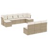 vidaXL 10 Hluta Gar&eth;s&oacute;fasett me&eth; Sessum Drappa&eth; P&oacute;l&yacute;rattan