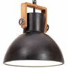 vidaXL Hangandi Lj&oacute;s &iacute; I&eth;na&eth;arst&iacute;l 25 W Svart Hringlaga 30 cm E27
