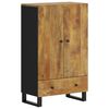 vidaXL H&aacute;r Skenkur m/Sk&uacute;ffu 60x33x100 cm Gegnheill Mang&oacute;vi&eth;ur og J&aacute;rn