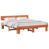 vidaXL Ramsv&iacute;k me&eth; h&ouml;fu&eth;gafl Vaxbr&uacute;nn 180 x 200 cm Solid furuhikk