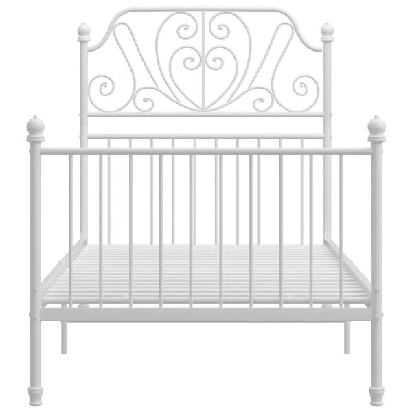 vidaXL Rúmgrind án Dýnu Hvít 90x200 cm Málmur