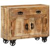 vidaXL Skenkur 80x30x65 cm Gegnheill Gr&oacute;fur Mang&oacute;vi&eth;ur