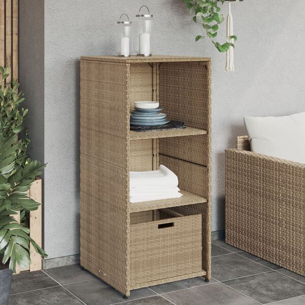 vidaXL Geymsluskápur fyrir Garð Drappaður 50x55x115 cm Pólýrattan