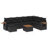 vidaXL 9 Stk. Gar&eth;h&uacute;sgagnasett me&eth; Sessum P&oacute;l&yacute;rattan Svart