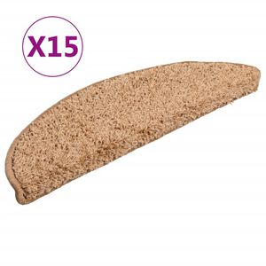 vidaXL Stigamottur 15 stk 56x17x3 cm beige h&aacute;lfhringlaga