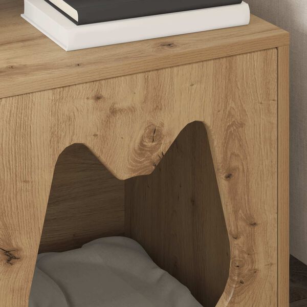 vidaXL Katta h&uacute;s Listama&eth;ur Eik 42,5 x 40 x 53,5 cm Samsettur vi&eth;ur