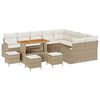 vidaXL Gar&eth;s&oacute;fa sett me&eth; p&uacute;&eth;i 13 pcs Drapplita&eth;ur p&oacute;l&yacute;rattan