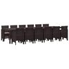 vidaXL Garður borðsett 13 pcs Brúnn Polt rattan