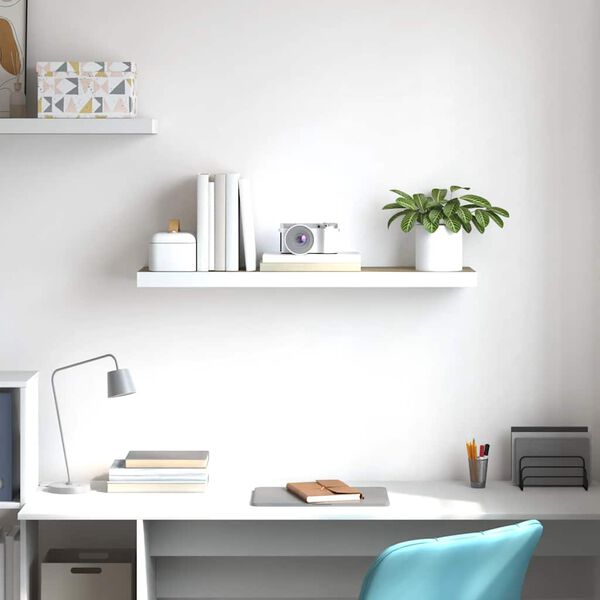 vidaXL Vegghengd Hilla Eikarlitu&eth; & Hv&iacute;t 90x23,5x3,8 cm MDF