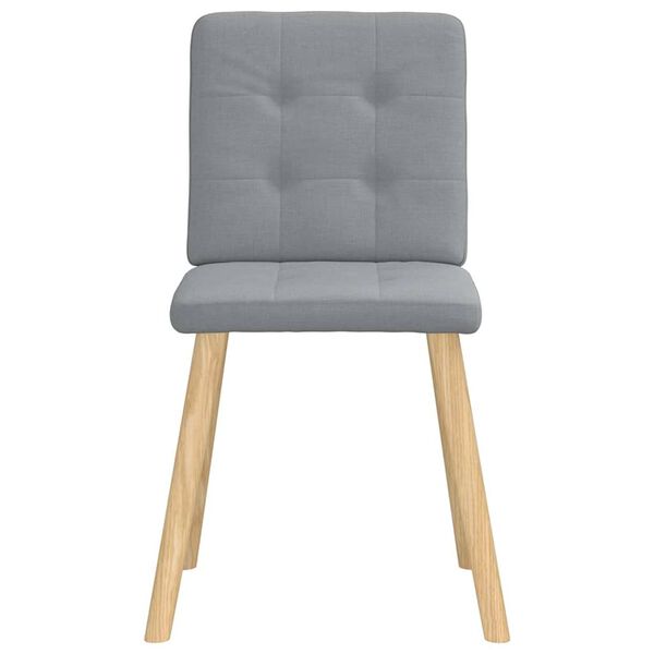 vidaXL Borðstofustólum 4 stk. Ljósgráir Tauáklæði