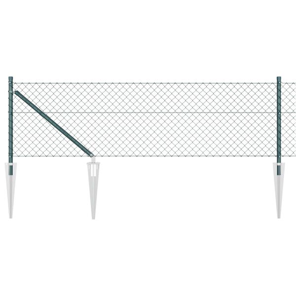 vidaXL Gir&eth;ingarp&oacute;stur Gr&aelig;nn 10 x 0,4 m (40 x 40 mm net) St&aacute;l og PVC