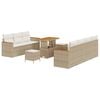 vidaXL Gar&eth;s&oacute;fa sett 10 pcs Drapplita&eth;ur p&oacute;l&yacute;rattan