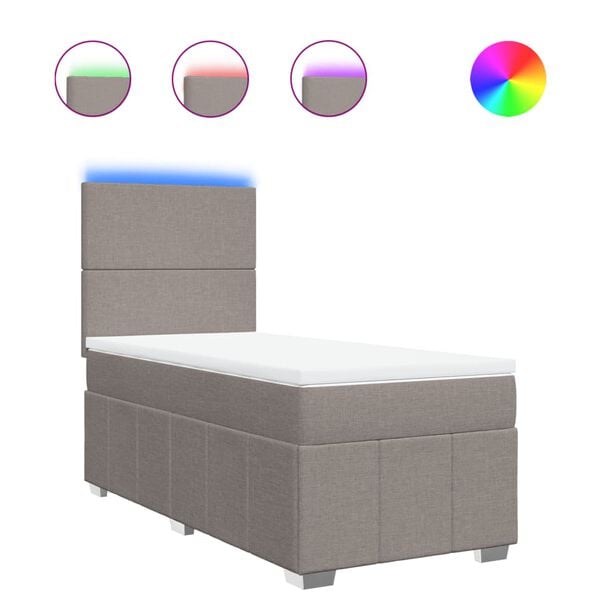 vidaXL H&oacute;lfa&eth; Springr&uacute;m me&eth; D&yacute;nu Br&uacute;ngr&aacute;tt 100x200 cm Tauefni