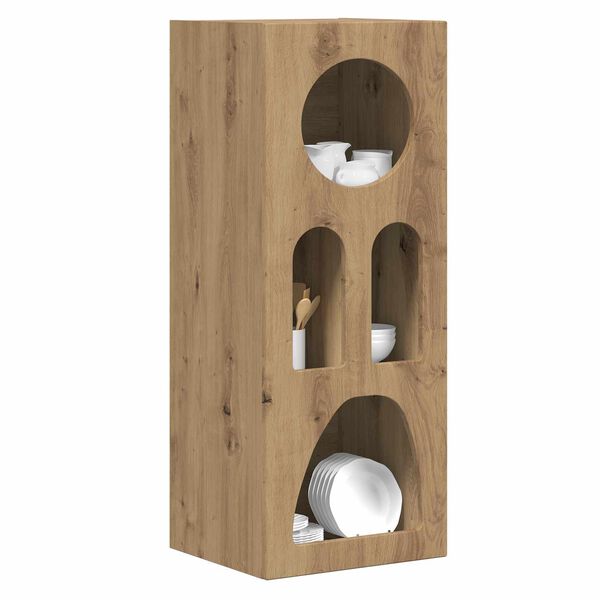 vidaXL Vi&eth;beinteyfla Artisan Eik 40 x 35 x 100.5 cm Samsettur vi&eth;ur