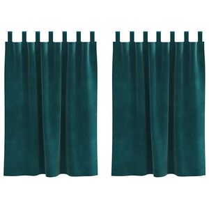 vidaXL Myrkratj&ouml;ld 2 pcs D&ouml;kkgr&aelig;n 140 x 140 cm Flauel