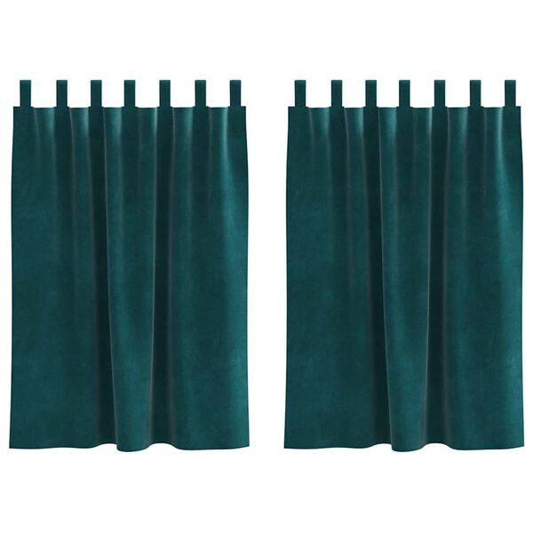 vidaXL Myrkratj&ouml;ld 2 pcs D&ouml;kkgr&aelig;n 140 x 140 cm Flauel