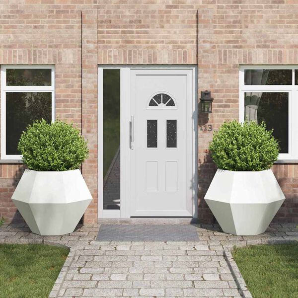 vidaXL Pl&ouml;ntuker 2 pcs Hv&iacute;tt 100 x 100 x 80 cm St&aacute;l