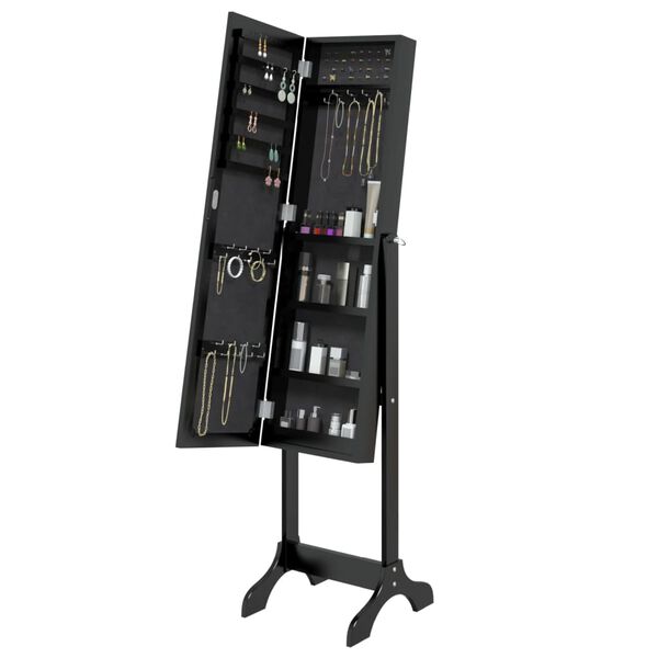 vidaXL Frístandandi Spegill Svartur 34x37x146 cm