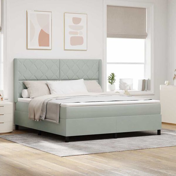 vidaXL Kassi vorinn r&uacute;m me&eth; d&yacute;nu Lj&oacute;sgr&aacute;r 180 x 200 cm Flauel