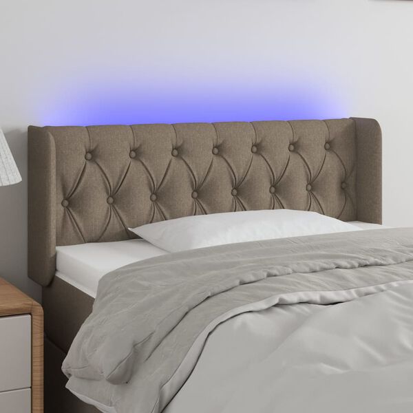 vidaXL LED h&ouml;fu&eth;gafl Taupe 103x16x78/88 cm Efni