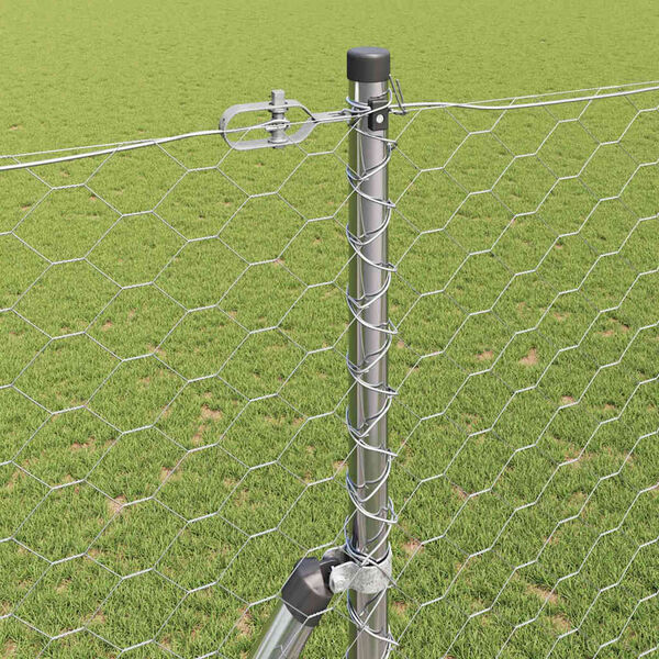 vidaXL Gir&eth;ingarp&oacute;stur Silfur 50 x 1,6 m (50 mm net) St&aacute;l