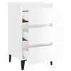 805917 vidaXL Bed Cabinet with Metal Legs High Gloss White 40x35x69 cm