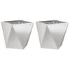 vidaXL Pl&ouml;ntuker 2 pcs Silfur 40 x 40 x 40 cm Ry&eth;fr&iacute;tt St&aacute;l