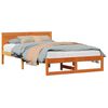 vidaXL Ramsv&iacute;k me&eth; h&ouml;fu&eth;gafl Vaxbr&uacute;nn 140 x 190 cm Solid furuhikk