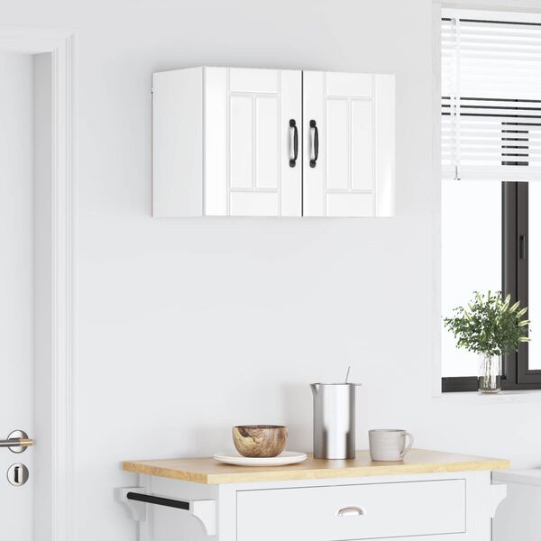 vidaXL Eldh&uacute;s sk&aacute;pur Lucca 2 pcs H&aacute;glansandi hv&iacute;tur 30 x 31 x 40 cm