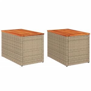vidaXL Hli&eth;arbor&eth; &iacute; Gar&eth;inn 2 stk. Dr&ouml;ppu&eth; 55x34x37cm P&oacute;l&yacute;rattan Vi&eth;ur
