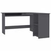 vidaXL L-laga Hornskrifbor&eth; Gr&aacute;tt 120x140x75 cm Samsettur Vi&eth;ur