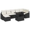vidaXL Gar&eth;s&oacute;fa sett 8 pcs Svartur p&oacute;l&yacute;rattan